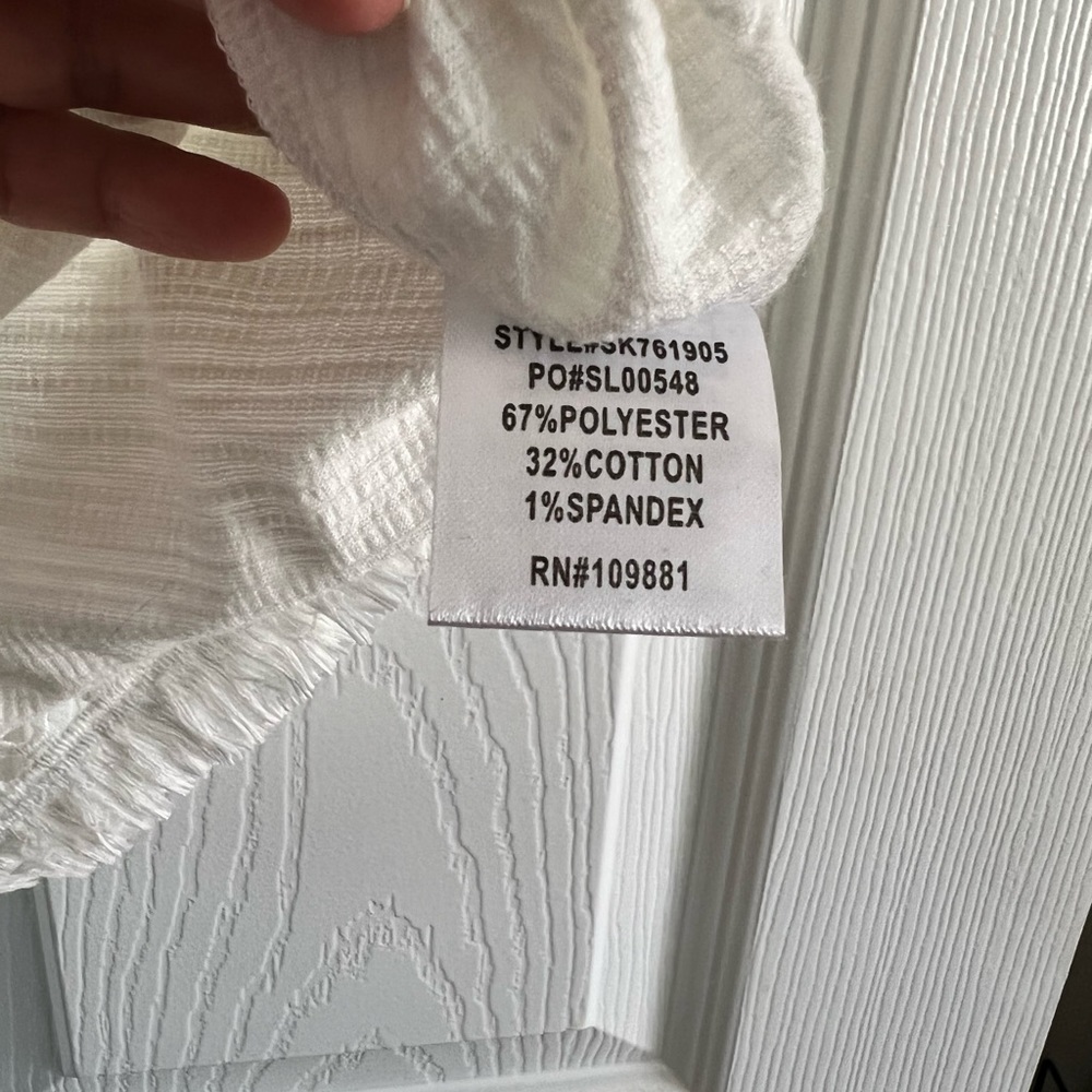 Sunny Leigh White Fringe Peasant Top - Picture 9 of 9